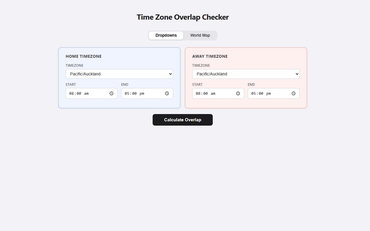 Time Zone Overlap Checker